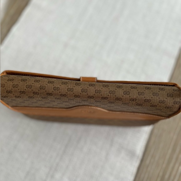 GUCCI Vintage Crossbody Coated Canvas Leather Tan Brown + unbranded dust bag - Picture 10 of 12